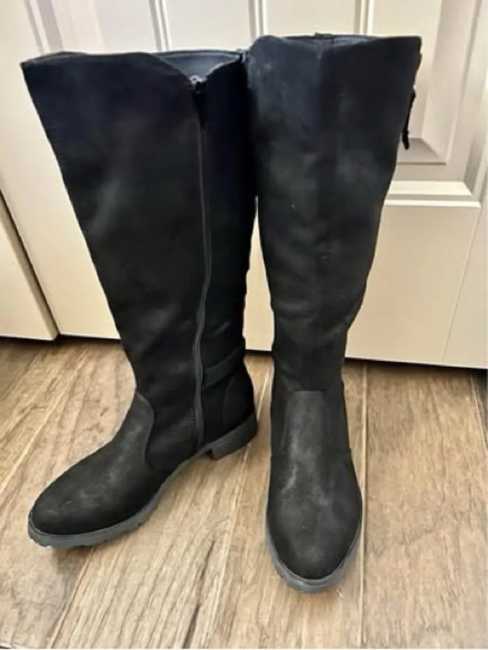White Mountain Black Over-the-Knee Suede Boots